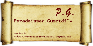 Paradeisser Gusztáv névjegykártya